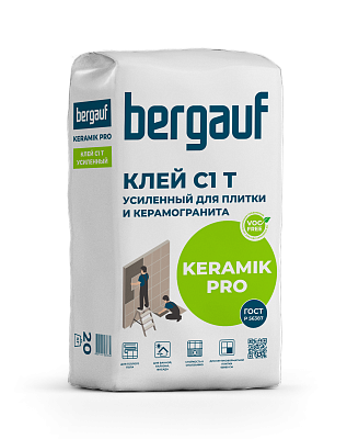 Клей усиленный  для плитки  и керамогранита Bergauf Keramik Pro  25 кг