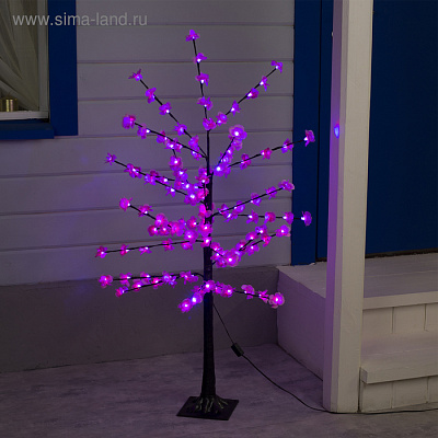 Светодиодный куст 1.2 м. "Цветы" 120LED, 220V, РОЗОВЫЙ    