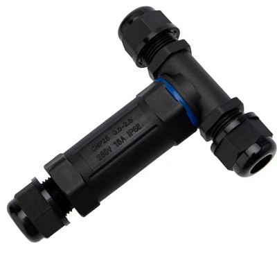 Кабельный коннектор T-образный (3PIN 0,5-2,5мм2) IP68 REXANT
