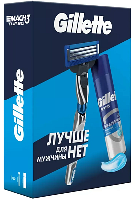 ПН GILLETTE MACH3 Бритва с 1 сменной кассетой+TGS Гель д/бритья с углем 200мл