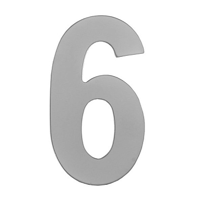 Номер  дверной "6" металл СР (хром) MARLOK