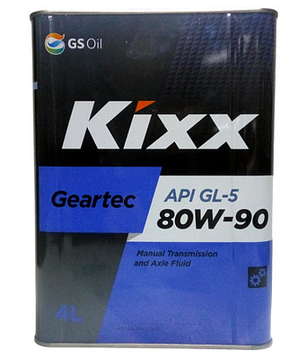 Масло трансмиссионное 80W90 GL-5 GS KIXX GEARTEC П/Синтетика 4л