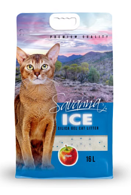 Наполнитель SAVANNA ICE 16л яблоко д/кош впитывающий 6,4кг