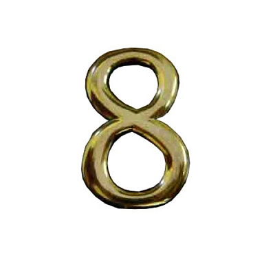 Номер  дверной "8" пластик  РВ (золото) MARLOK