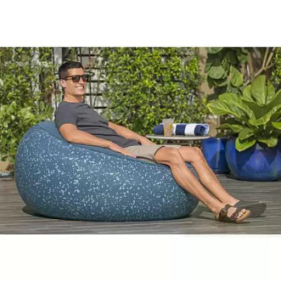 Пуфик Bestway надувной Inflate-A-Chair 112x112x66см, синий, до 100кг 