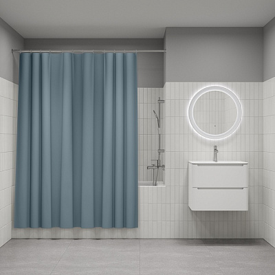 Штора для ванной 180*200 см (светло-серый), IDDIS, P09PE18i11