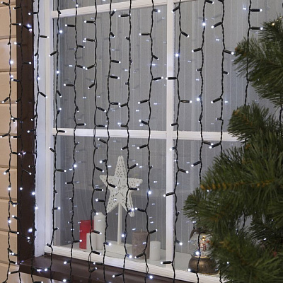ЗАНАВЕС уличная, УМС, Ш:2 м, В:3 м, Н.Б. 3W LED(IP65)-760-220V, БЕЛЫЙ   