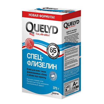 Клей обойный "QUELYD" СПЕЦ-ФЛИЗЕЛИН 375г. 65 кв.м.