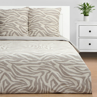 КПБ "Этель" евро Beige zebra,  200*217 см,220*240 см,70*70 см -2 шт,бязь 125 г/м2 