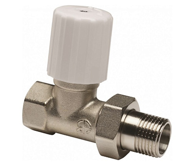 Клапан радиаторный 1/2", прямой, регулирующий, с уплотнением, AQUALINK