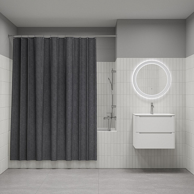 Штора для ванной 180*200 см (серый), IDDIS, Decor DL03P18i11