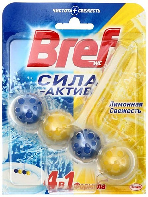 Блок д/унитаза БРЕФ Сила Актив Лимонная Свежесть 50г не марка