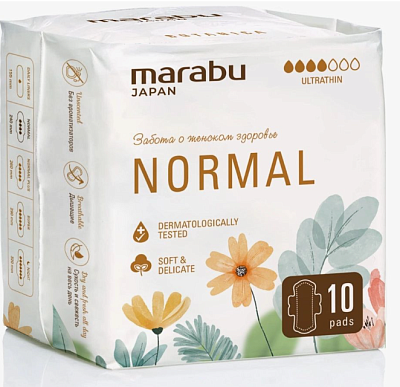 Прокладки гигиенические Marabu Botanica нормал 10 шт