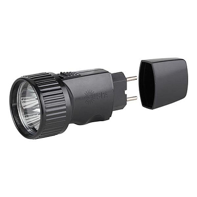 Фонарь ручной SDA30M черный, 5хLED, акку, прямая подзарядка ERA