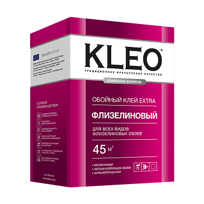 Клей для флизелиновых обоев, сыпучий KLEO EXTRA 45 (320г)