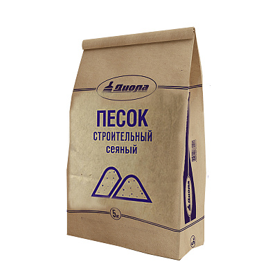 Песок строительный сеяный 5кг Диола