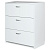 212841 Комод 3 ящика 68,5х80х39,4 белый