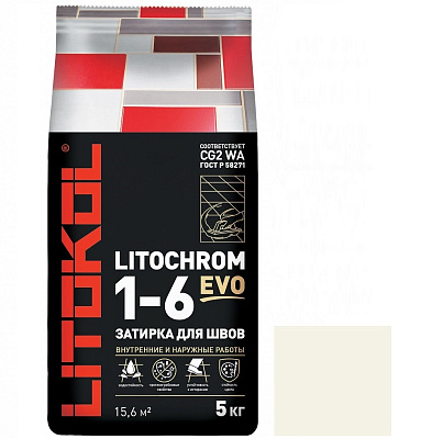 Затирка LITOCHROM 1-6 EVO LE 200 цвет:белый 5кг 