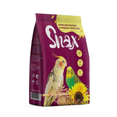Корм Snax д/мелких и средних попугаев 500 г