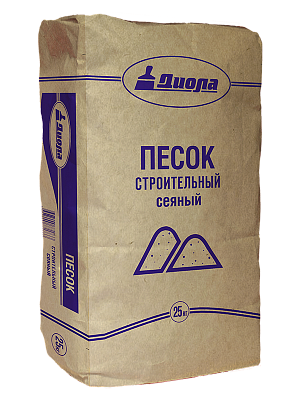 Песок строительный сеяный 25кг Диола