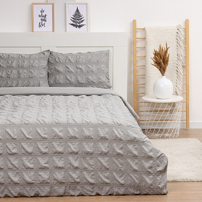 КПБ LoveLife дуэт Texture: gray, 143*215см-2шт,230*240см,50*70см-2шт, микрофибра, 110 г/м2 