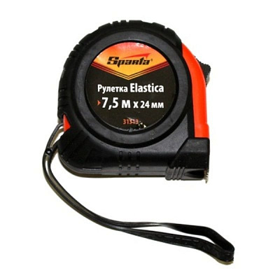 Рулетка SPARTA Elastica, 7.5м х 24мм, обрезиненный корпус