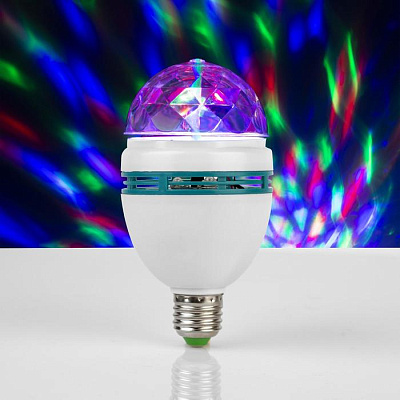 Лампа хрустальный шар, d=8 см, эффект зеркального шара 17х8х8 220V, тип цоколя Е27 