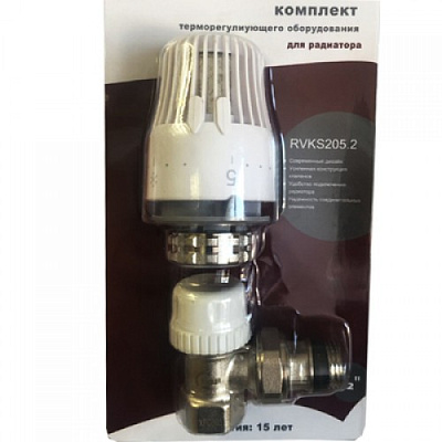 Комплект терморегулирующий для радиатора ZEISSLER FM 3/4" угловой, головка, 1 вентиль 
