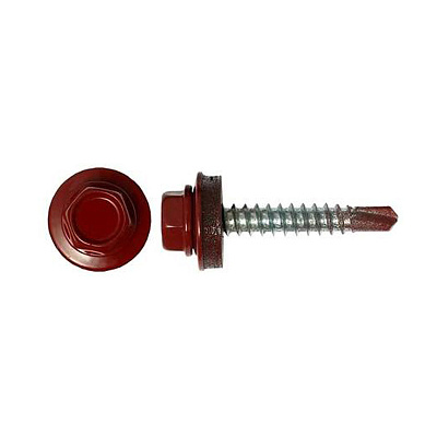 Саморез КРсв. 4,8х28 RAL-3011 (тём.-красн.) (300шт) - ведро