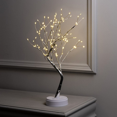 Светодиодный куст 0.45 м "Ива" 108 LED, AAx3+USB, Т/БЕЛЫЙ    