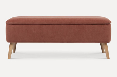 Банкетка Вайли Velvet Terra 112х43х44см цвет: коричневый, опоры: сканди TLF nature (бесцветная)