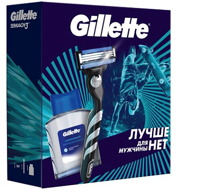 ПН GILLETTE MACH3 Бритва с 1 сменной кассетой+GILLETTE Лосьон п/бритья Arctic Ice 50мл