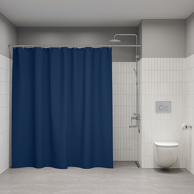 Штора для ванной 240*200 см (синий), IDDIS, BL04P24i11