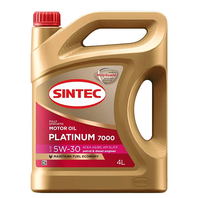 Масло моторное 5W30 SINTEC PLATINUM 7000, A5/B5 SL/CF Синтетическое 4л