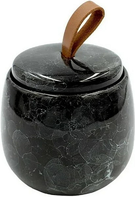 Баночка для ватных дисков PIETRA 9,6*7,5см black [W-CE2242АA-CT]