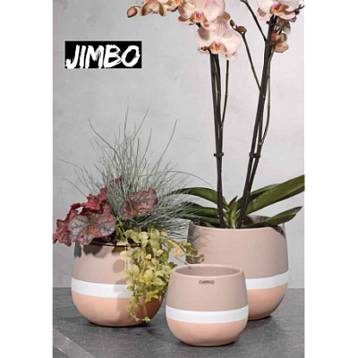 Кашпо керам. Kübel JIMBO d13,5 h13 см розово-бежевый