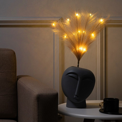 Ветка светодиодная бежевая, 56 см, 15 LED, ААх2 (не в компл.), Т/БЕЛЫЙ   