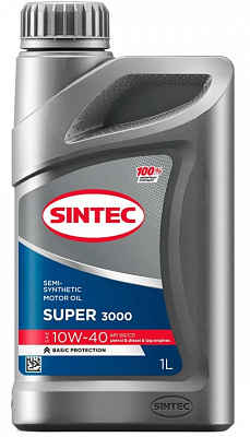 Масло моторное 10W40 SINTEC SUPER 3000, SG/CD П/Синтетическое 1л