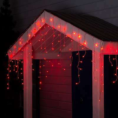 Гирлянда "Бахрома" улич. Ш:4 м, В:0,6 м, Н.С. LED-180-220V, контр. 8 р. КРАСНЫЙ 