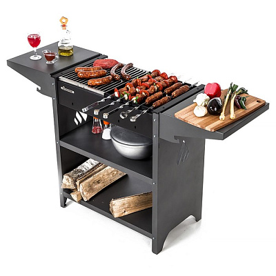 Мангал Family Standart FS2000, 133.2×39.4×77.4 см, 2 мм, боковые полки