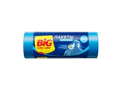 Пакеты для мусора ФБ BIG City LD 60л 60*80см сверхпрочные синие 10шт