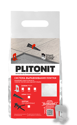 Набор PLITONIT SVPPROFI,клин+зажим 1 мм, 50+50 шт