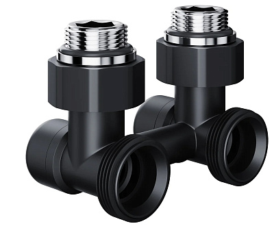 Узел нижнего подключения Royal Thermo Design угловой 1/2"х3/4" EK (черный)
