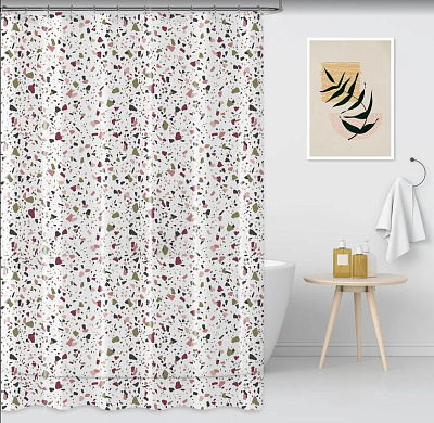 Штора для ванной 180*180см TERRAZZO, мультиколор, ПЕВА