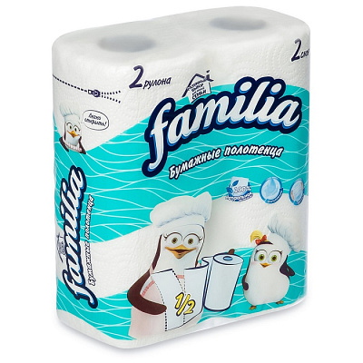 Полотенца бумажные Familia 2-х сл 2шт