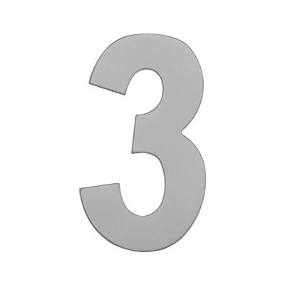 Номер  дверной "3" пластик  СP (хром) MARLOK