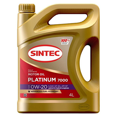 Масло моторное 0W20 SINTEC PLATINUM 7000, SP/GF-6A Cинтетическое 4л
