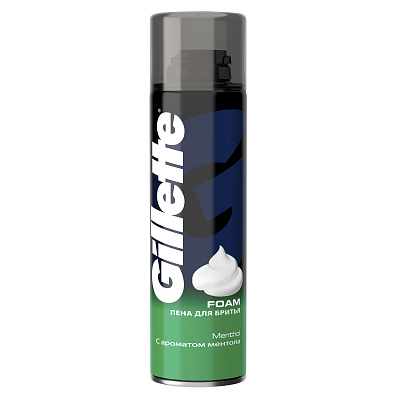 Пена для бритья GILLETTE Menthol (с ароматом ментола), 200 мл не марка