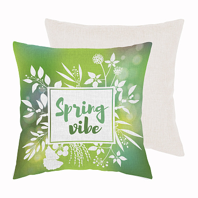 Подушка декоративная рогожка "Spring vibe" 40х40 см.