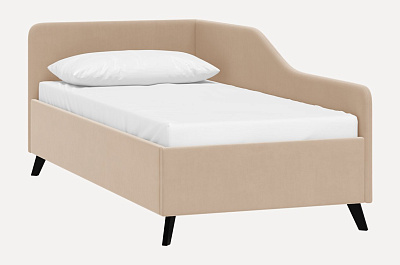 Кровать Лория 80 208х87см Barhat Coffe цвет: кофейный, изголовье слева